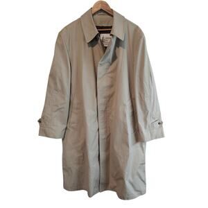 Vintage London Fog Trench Coat Mens 44 Short Thinsulate Tan Business Preppy 80s